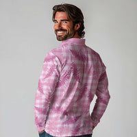 Purple Palaka Hawaii Palapalai Long Sleeve Polo Shirt Hawaiian Fern LT14 - Polynesian Pride