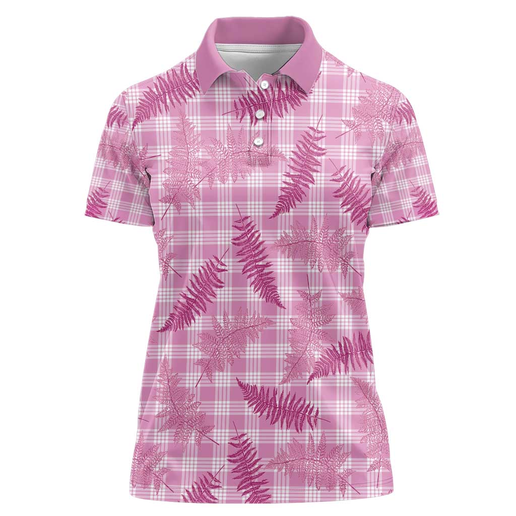 Purple Palaka Hawaii Palapalai Women Polo Shirt Hawaiian Fern - Polynesian Pride