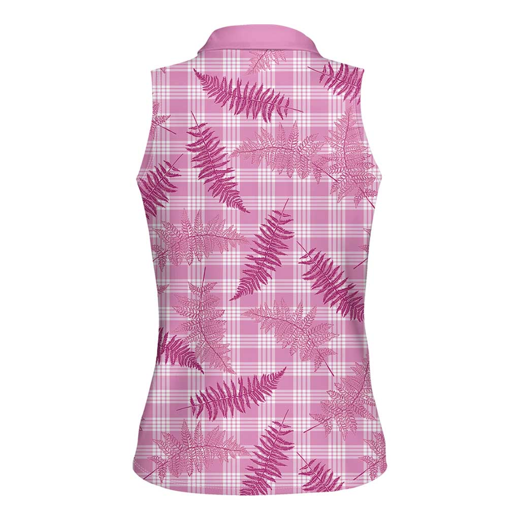 Purple Palaka Hawaii Palapalai Women Sleeveless Polo Shirt Hawaiian Fern LT14 - Polynesian Pride
