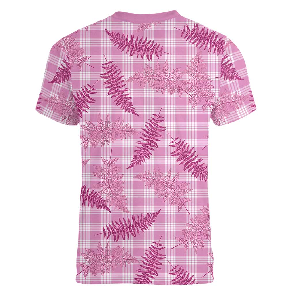 Purple Palaka Hawaii Palapalai Women V-Neck T-Shirt Hawaiian Fern LT14 - Polynesian Pride