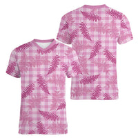 Purple Palaka Hawaii Palapalai Women V-Neck T-Shirt Hawaiian Fern LT14 - Polynesian Pride