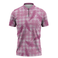 Purple Palaka Hawaii Palapalai Zipper Polo Shirt Hawaiian Fern LT14 Purple - Polynesian Pride
