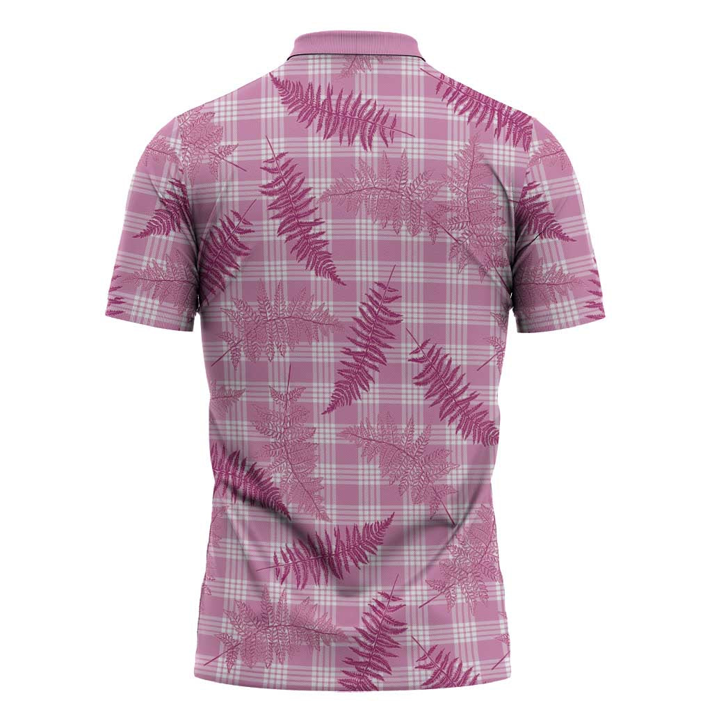 Purple Palaka Hawaii Palapalai Zipper Polo Shirt Hawaiian Fern LT14 - Polynesian Pride
