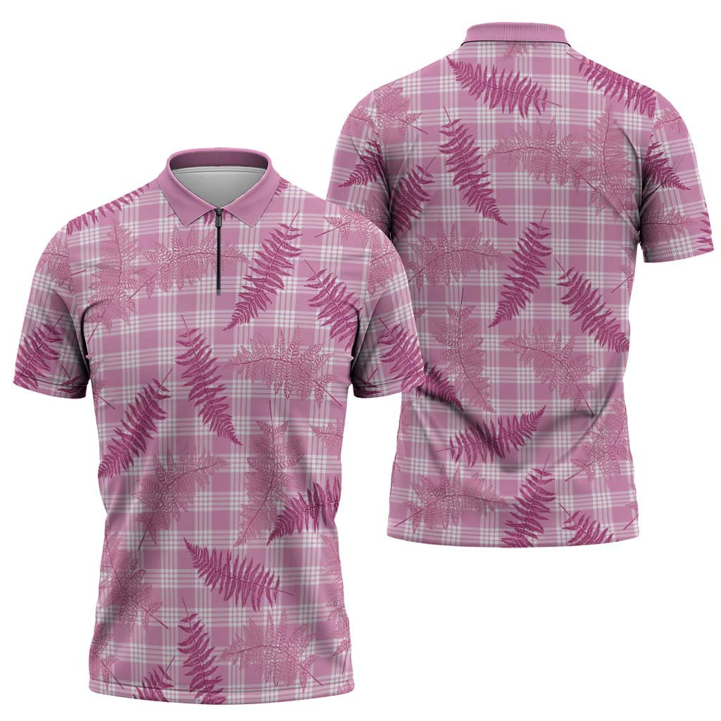 Purple Palaka Hawaii Palapalai Zipper Polo Shirt Hawaiian Fern LT14 - Polynesian Pride
