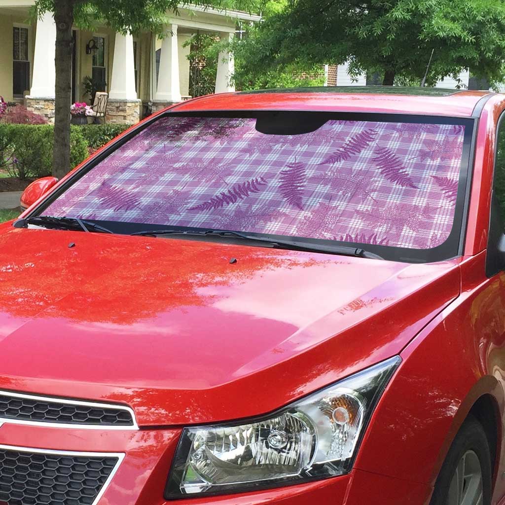 Pink Palaka Hawaii Palapalai Auto Sun Shade Hawaiian Fern - Polynesian Pride