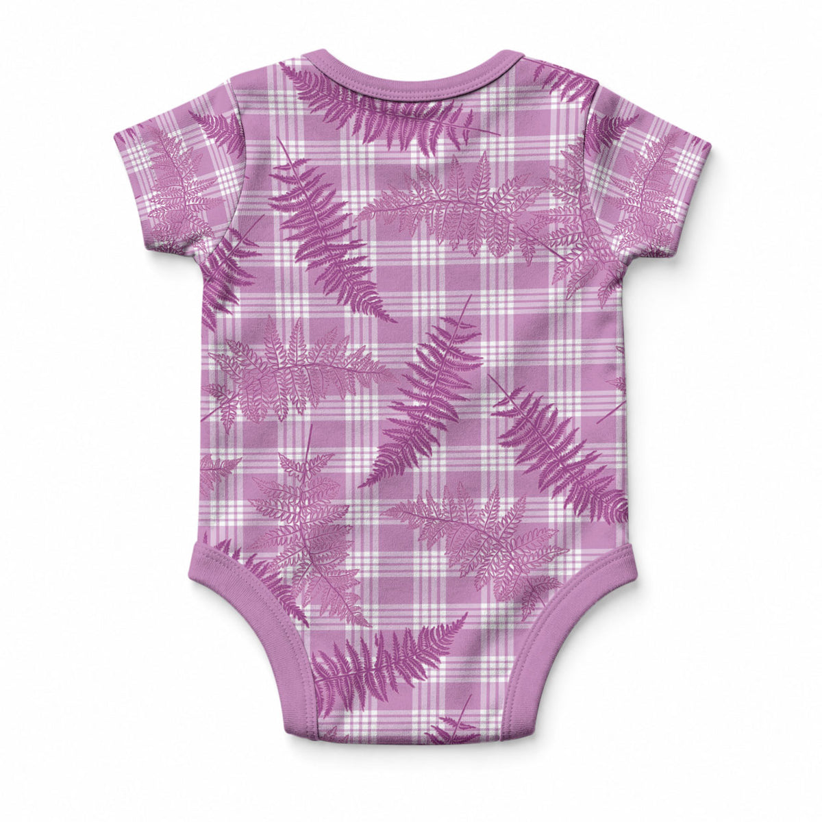 Pink Palaka Hawaii Palapalai Baby Onesie Hawaiian Fern