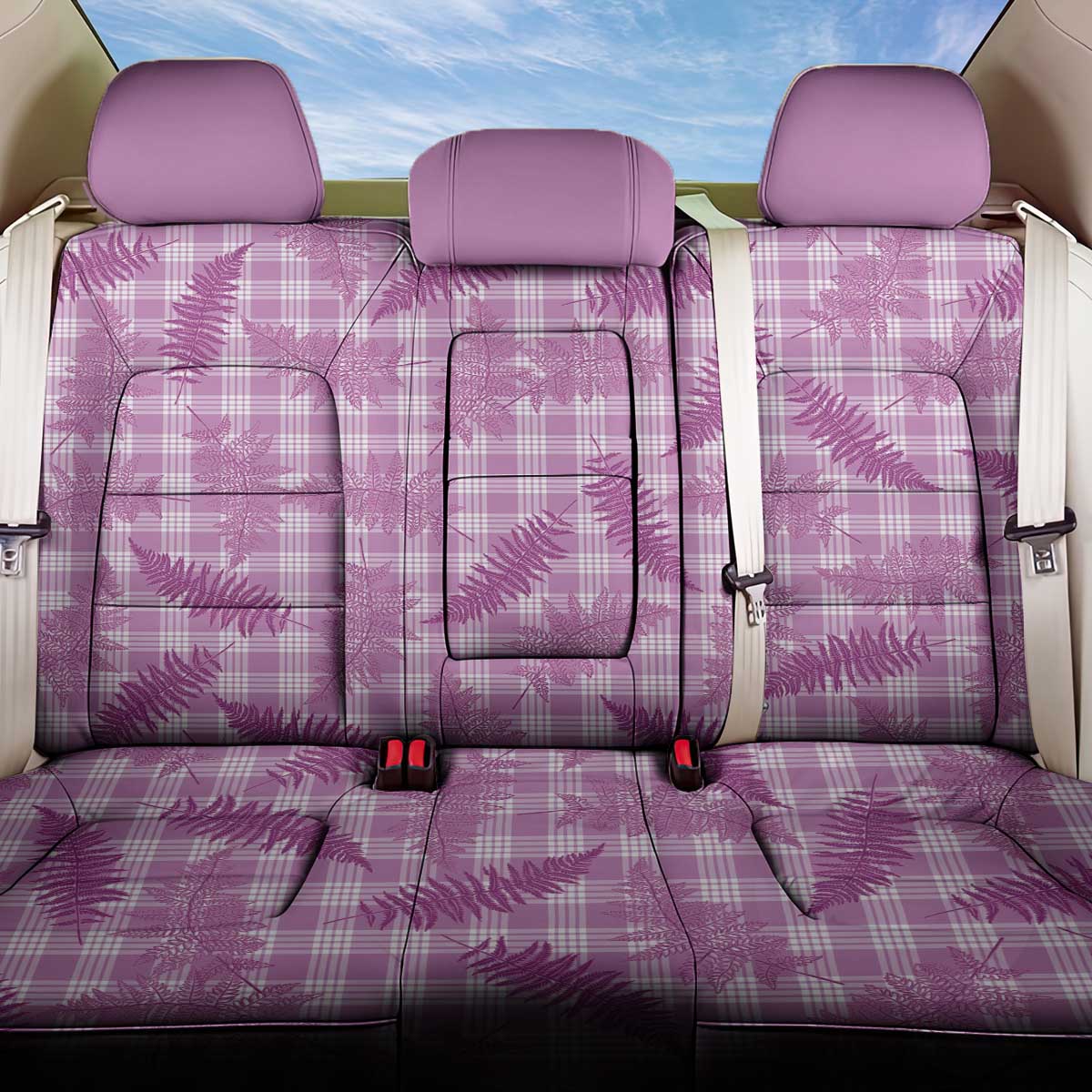 Pink Palaka Hawaii Palapalai Back Car Seat Cover Hawaiian Fern LT14 One Size Pink - Polynesian Pride