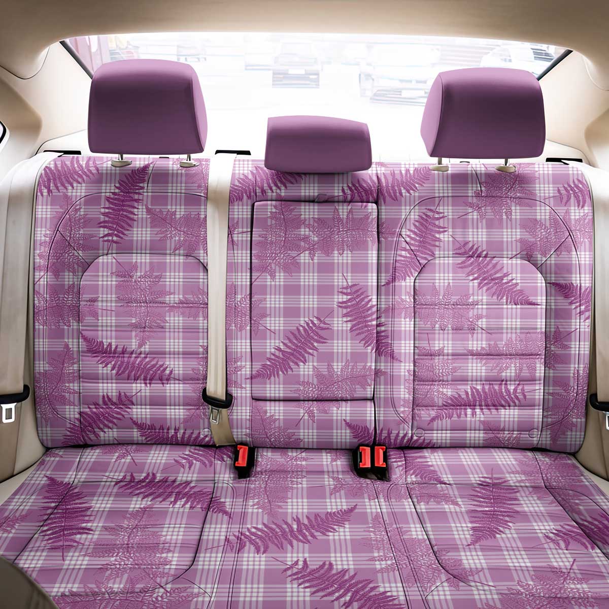 Pink Palaka Hawaii Palapalai Back Car Seat Cover Hawaiian Fern LT14 - Polynesian Pride