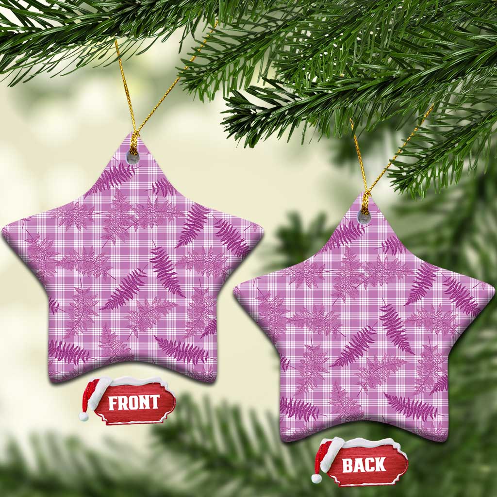 Pink Palaka Hawaii Palapalai Ceramic Ornament Hawaiian Fern - Polynesian Pride
