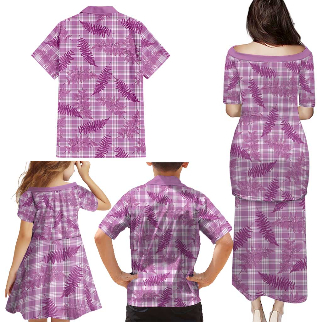 Pink Palaka Hawaii Palapalai Family Matching Puletasi and Hawaiian Shirt Hawaiian Fern LT14 - Polynesian Pride