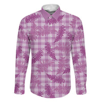 Pink Palaka Hawaii Palapalai Family Matching Summer Maxi Dress and Hawaiian Shirt Hawaiian Fern LT14 Dad's Shirt - Long Sleeve Pink - Polynesian Pride