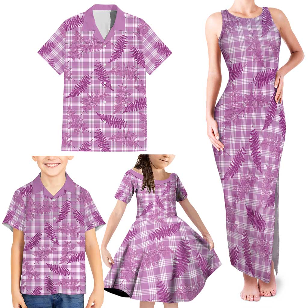 Pink Palaka Hawaii Palapalai Family Matching Tank Maxi Dress and Hawaiian Shirt Hawaiian Fern LT14 - Polynesian Pride