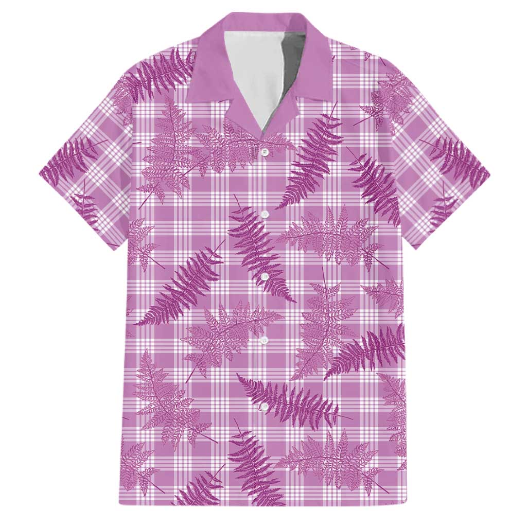 Pink Palaka Hawaii Palapalai Family Matching Tank Maxi Dress and Hawaiian Shirt Hawaiian Fern LT14 Dad's Shirt - Short Sleeve Pink - Polynesian Pride