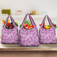 Pink Palaka Hawaii Palapalai Grocery Bag Hawaiian Fern - Polynesian Pride
