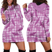 Pink Palaka Hawaii Palapalai Hoodie Dress Hawaiian Fern LT14 - Polynesian Pride