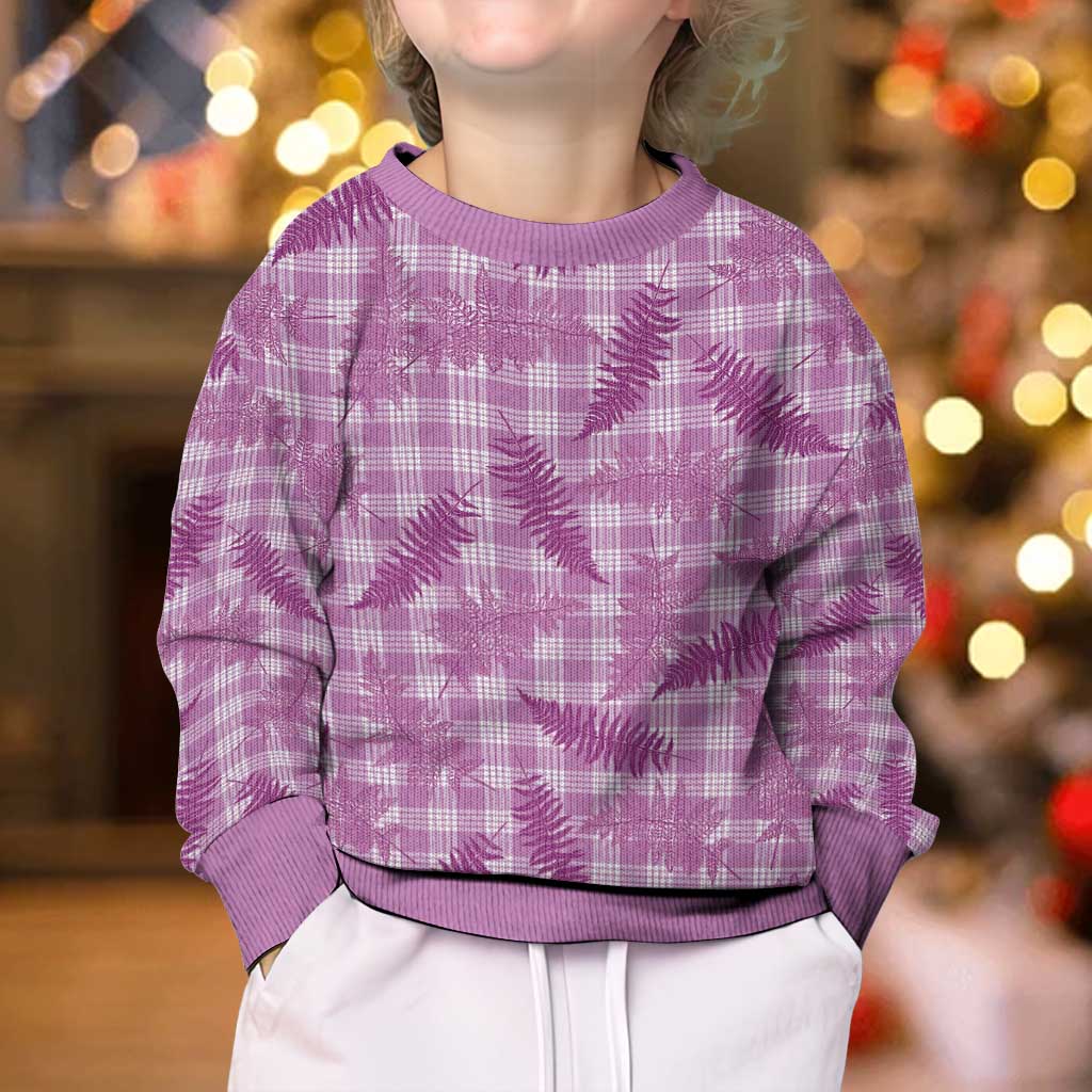 Pink Palaka Hawaii Palapalai Kid Ugly Christmas Sweater Hawaiian Fern - Polynesian Pride