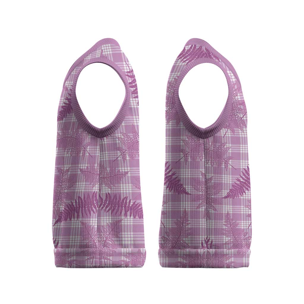 Pink Palaka Hawaii Palapalai Christmas Knitted V-Neck Vest Hawaiian Fern LT14 - Polynesian Pride