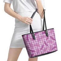 Pink Palaka Hawaii Palapalai Leather Tote Bag Hawaiian Fern - Polynesian Pride