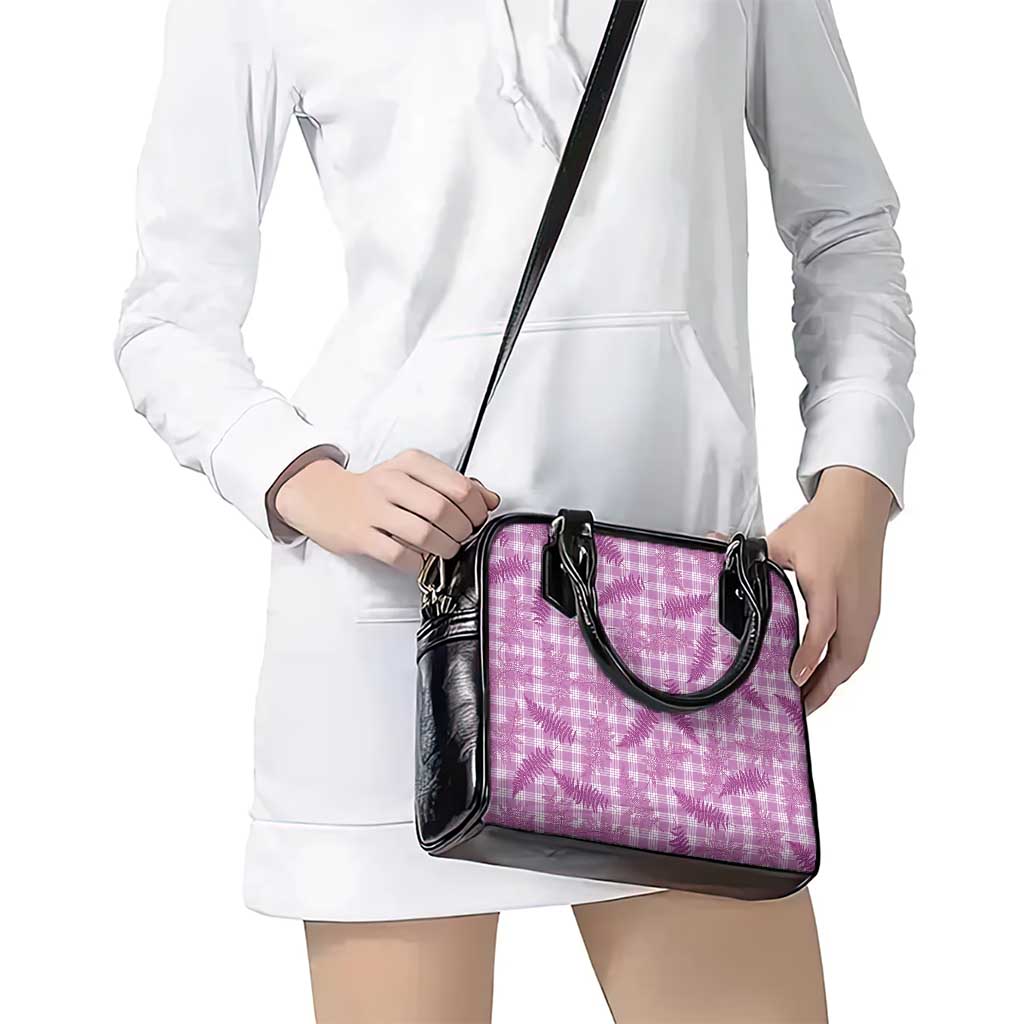 Pink Palaka Hawaii Palapalai Shoulder Handbag Hawaiian Fern - Polynesian Pride