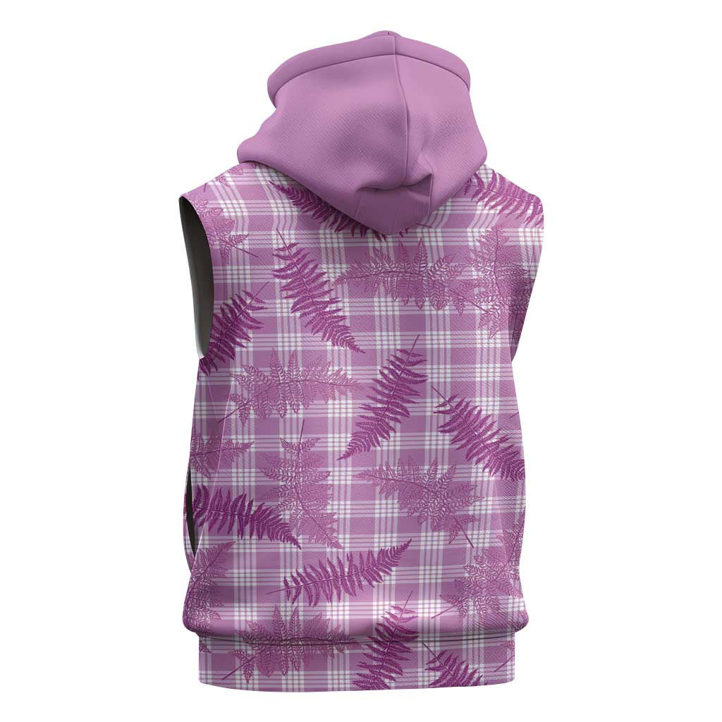 Pink Palaka Hawaii Palapalai Sleeveless Zip Hoodie Hawaiian Fern - Polynesian Pride
