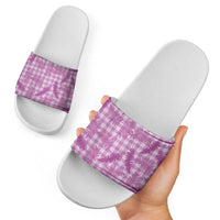 Pink Palaka Hawaii Palapalai Slide Sandals Hawaiian Fern - Polynesian Pride