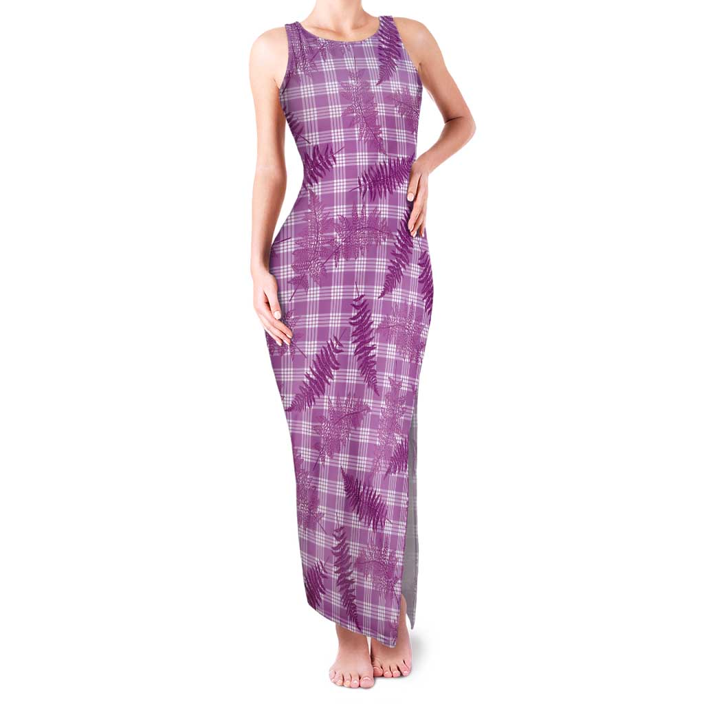 Pink Palaka Hawaii Palapalai Tank Maxi Dress Hawaiian Fern - Polynesian Pride