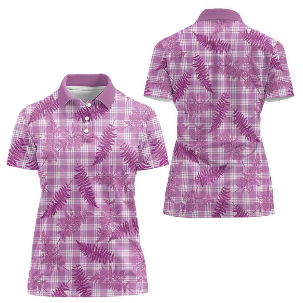 Pink Palaka Hawaii Palapalai Women Polo Shirt Hawaiian Fern LT14 - Polynesian Pride