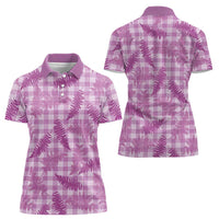 Pink Palaka Hawaii Palapalai Women Polo Shirt Hawaiian Fern LT14 - Polynesian Pride
