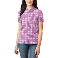 Pink Palaka Hawaii Palapalai Women Polo Shirt Hawaiian Fern LT14 - Polynesian Pride
