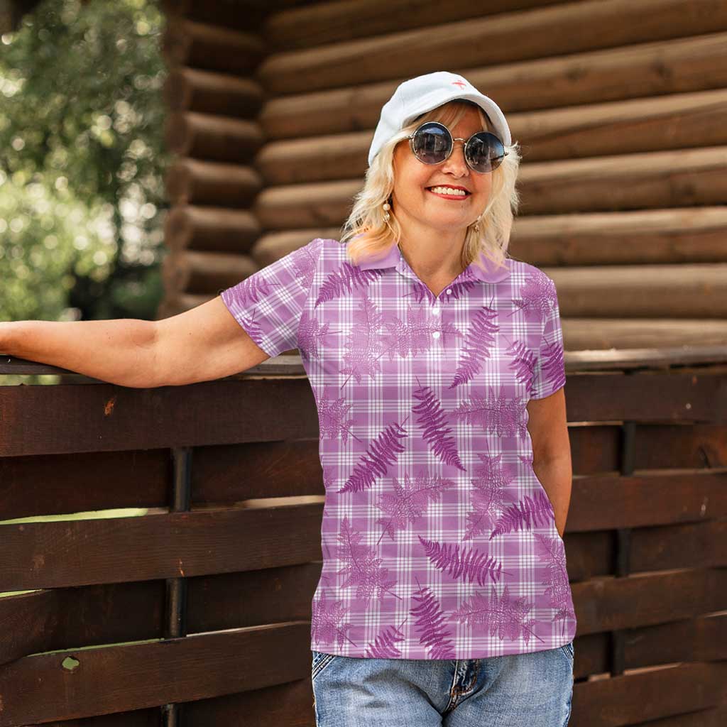 Pink Palaka Hawaii Palapalai Women Polo Shirt Hawaiian Fern LT14 - Polynesian Pride