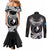 FSM Yap Day Couples Matching Mermaid Dress and Long Sleeve Button Shirt 2025 Wa'ab Micronesia Black Color