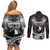 FSM Yap Day Couples Matching Off Shoulder Short Dress and Long Sleeve Button Shirt 2025 Wa'ab Micronesia Black Color