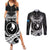 FSM Yap Day Couples Matching Summer Maxi Dress and Long Sleeve Button Shirt 2025 Wa'ab Micronesia Black Color