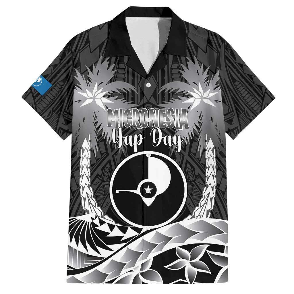 FSM Yap Day Family Matching Tank Maxi Dress and Hawaiian Shirt 2025 Wa'ab Micronesia Black Color LT14 Dad's Shirt - Short Sleeve Black - Polynesian Pride