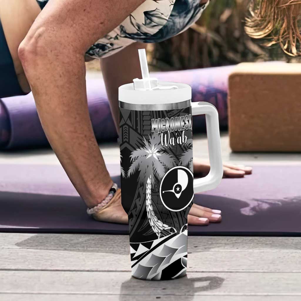 FSM Yap Day Tumbler With Handle 2025 Wa'ab Micronesia Black Color