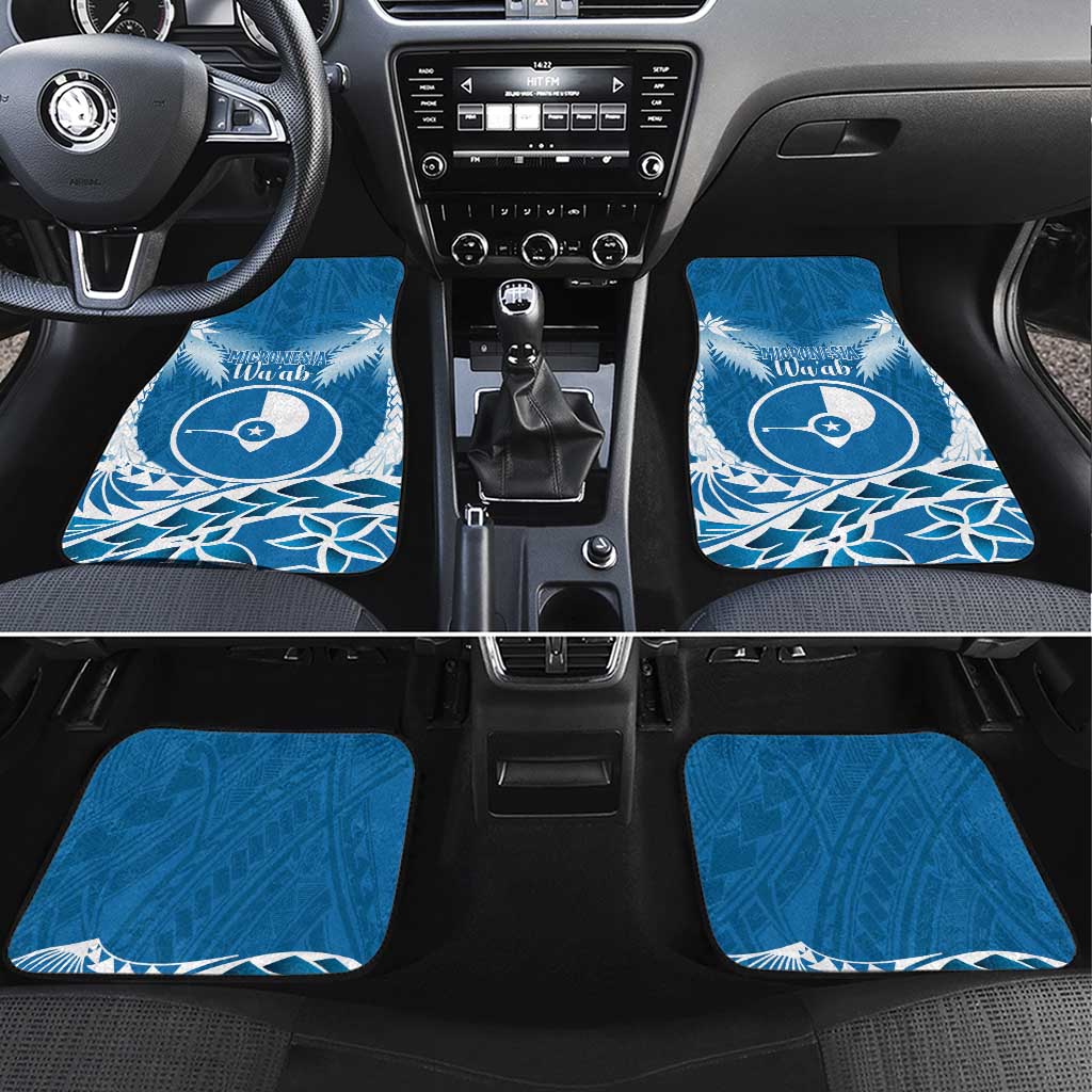FSM Yap Day Car Mats 2025 Wa'ab Micronesia Flag Color LT14 Set 4pcs Blue - Polynesian Pride