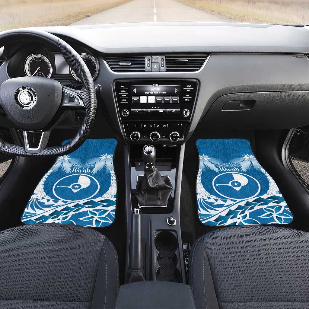 FSM Yap Day Car Mats 2025 Wa'ab Micronesia Flag Color LT14 Set 2pcs - Front Blue - Polynesian Pride