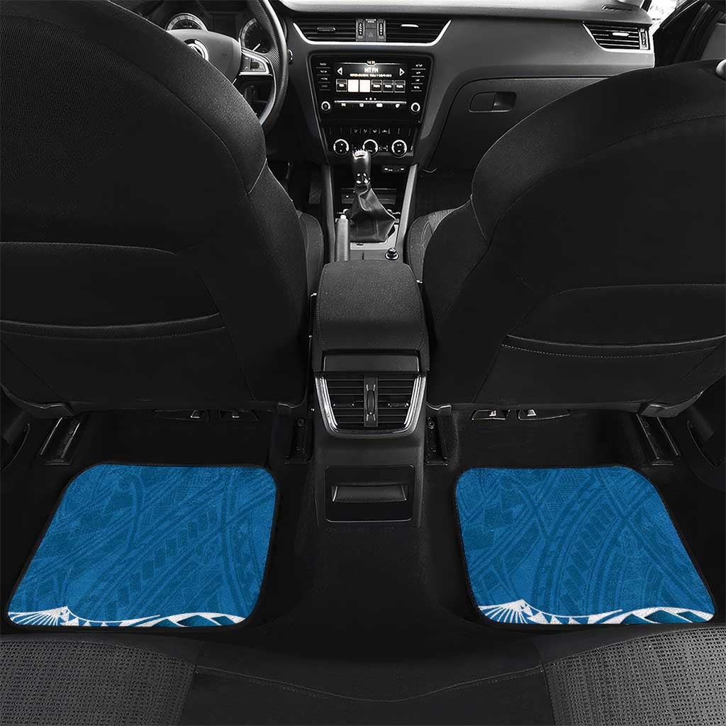 FSM Yap Day Car Mats 2025 Wa'ab Micronesia Flag Color LT14 Set 2pcs - Back Blue - Polynesian Pride
