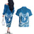 FSM Yap Day Couples Matching Off The Shoulder Long Sleeve Dress and Hawaiian Shirt 2025 Wa'ab Micronesia Flag Color