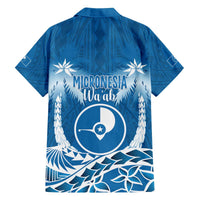 FSM Yap Day Family Matching Off The Shoulder Long Sleeve Dress and Hawaiian Shirt 2025 Wa'ab Micronesia Flag Color LT14 - Polynesian Pride