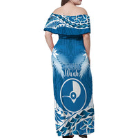 FSM Yap Day Family Matching Off Shoulder Maxi Dress and Hawaiian Shirt 2025 Wa'ab Micronesia Flag Color LT14 - Polynesian Pride