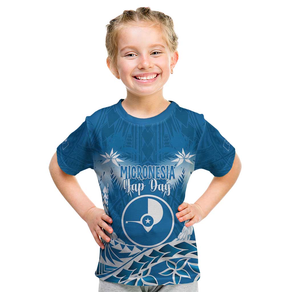 FSM Yap Day Kid T Shirt 2025 Wa'ab Micronesia Flag Color