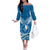 FSM Yap Day Off The Shoulder Long Sleeve Dress 2025 Wa'ab Micronesia Flag Color