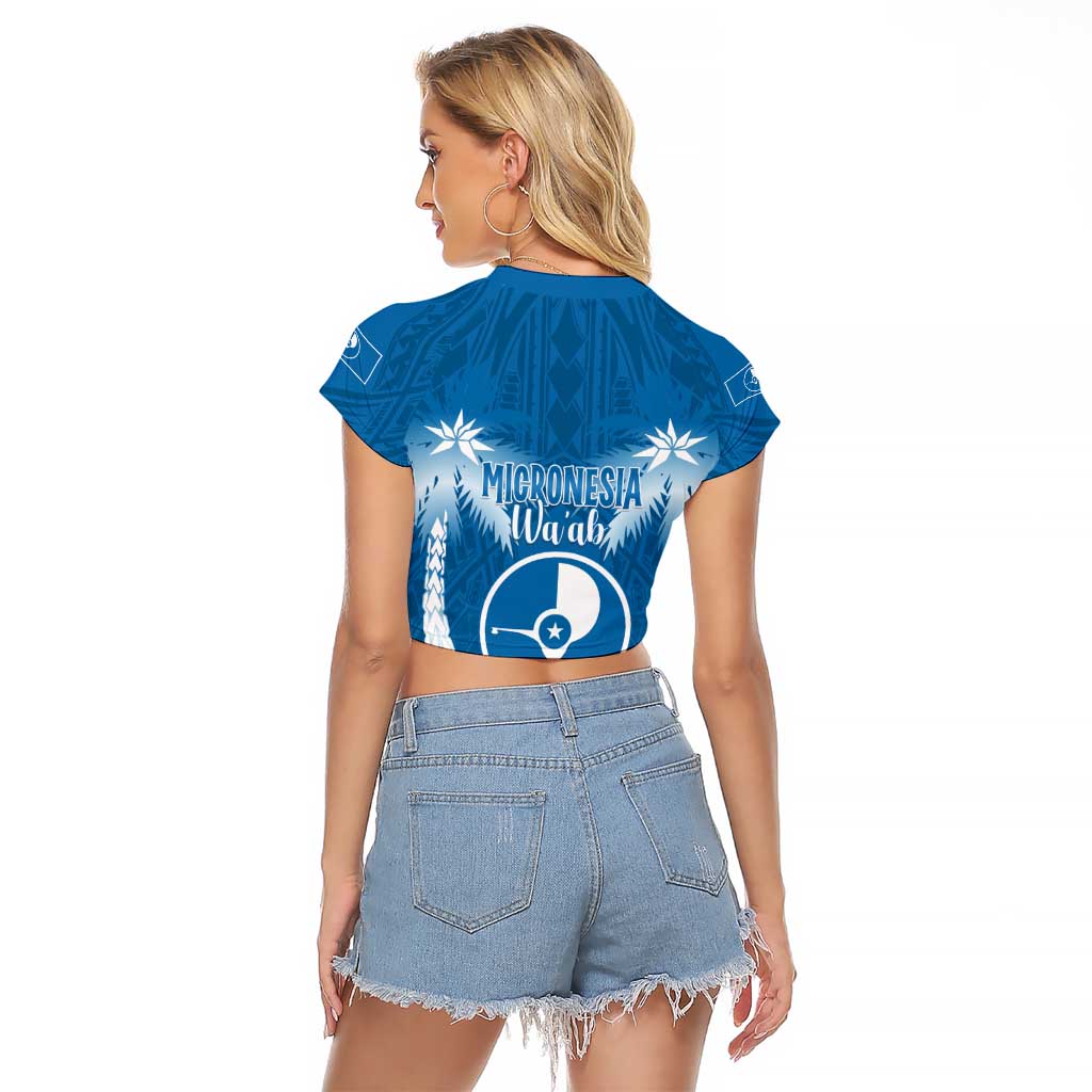 FSM Yap Day Raglan Cropped T Shirt 2025 Wa'ab Micronesia Flag Color