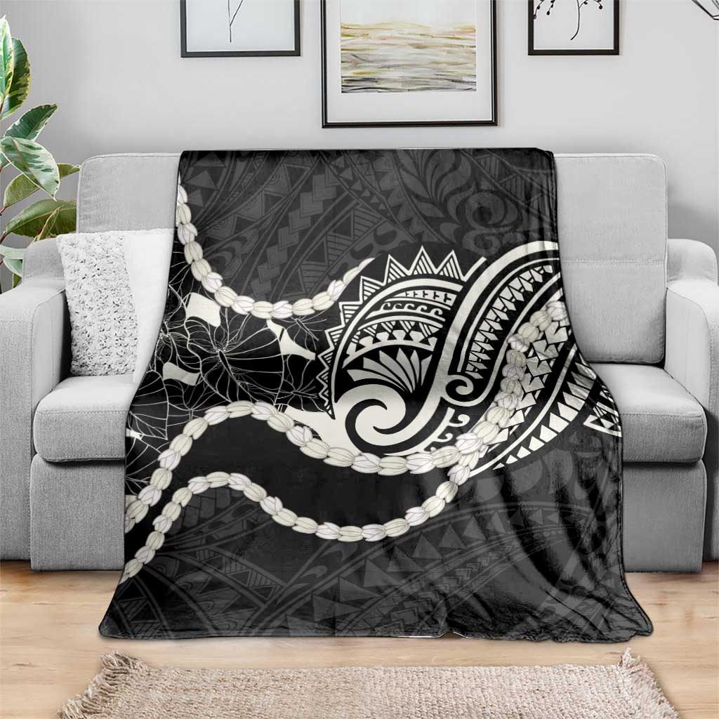 Aloha Hawaii Kalo Pikake Lei Blanket Chest Tattoo Black Hawaiian Pattern