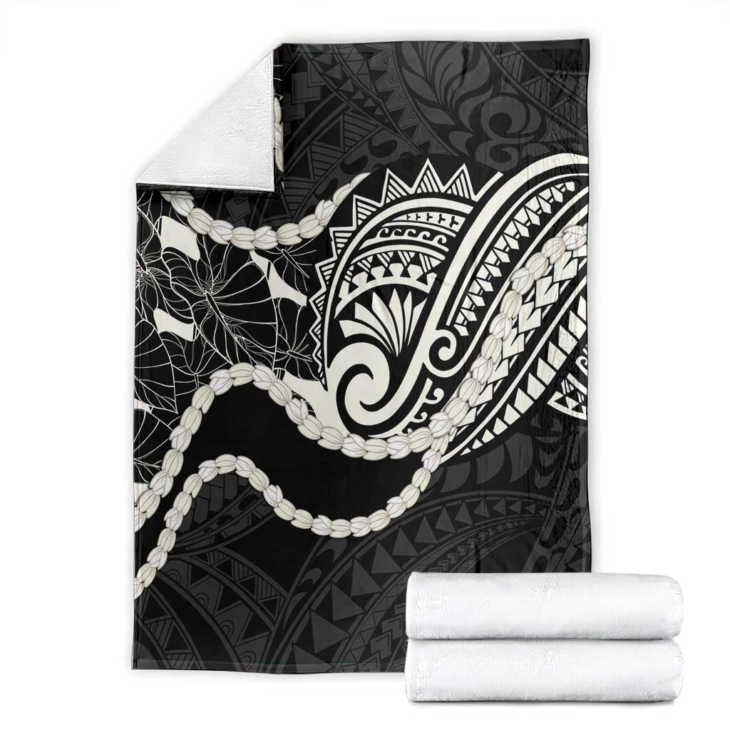 Aloha Hawaii Kalo Pikake Lei Blanket Chest Tattoo Black Hawaiian Pattern