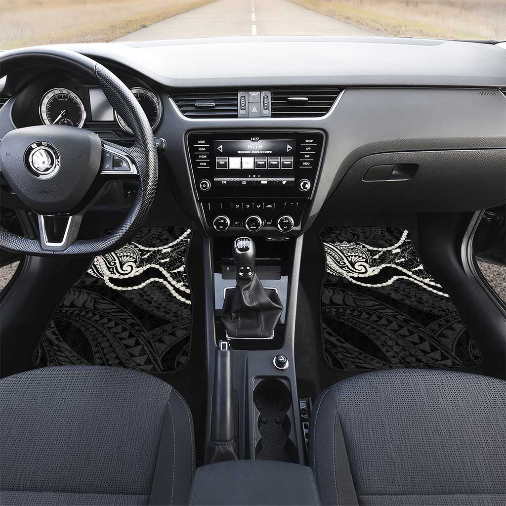 Aloha Hawaii Kalo Pikake Lei Car Mats Chest Tattoo Black Hawaiian Pattern