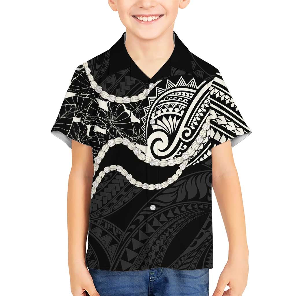 Aloha Hawaii Kalo Pikake Lei Kid Hawaiian Shirt Chest Tattoo Black Hawaiian Pattern