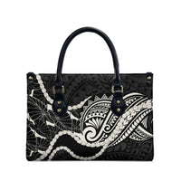 Aloha Hawaii Kalo Pikake Lei Leather Bag Chest Tattoo Black Hawaiian Pattern