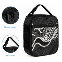 Aloha Hawaii Kalo Pikake Lei Lunch Bag Chest Tattoo Black Hawaiian Pattern